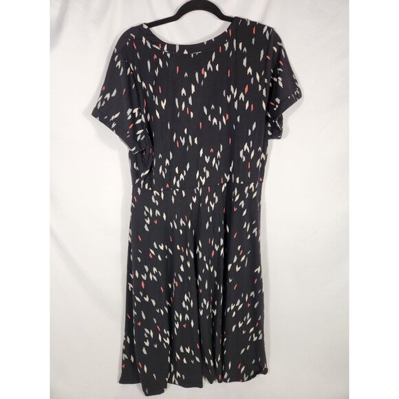 Torrid Womens Plus Wrap Dress Midi Black Print Career Classic Comfort 2 Us:18/20 - Picture 6 of 6